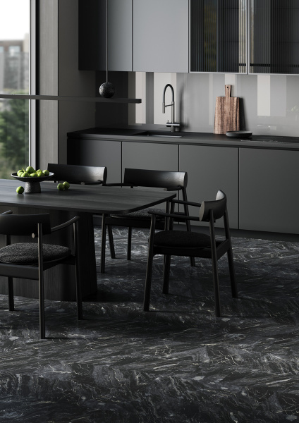 Кварцвиниловая плитка Fargo Stone LVT 1804-3 Гранит Черный